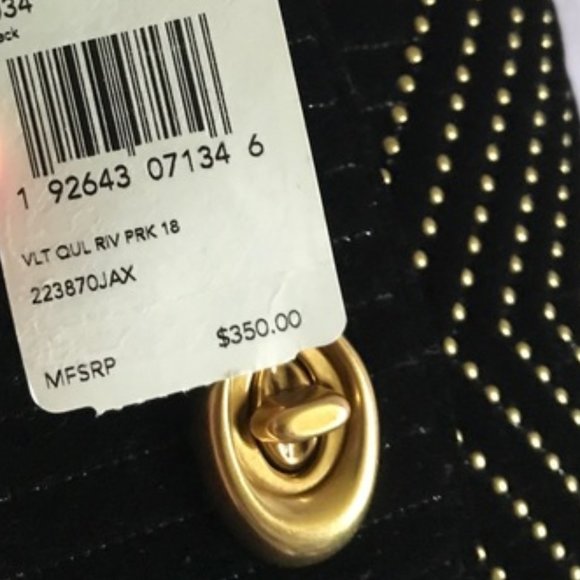 NWT COACH Parker 18 Black Shoulder Bag Quilting Purse - Picture 9 of 16